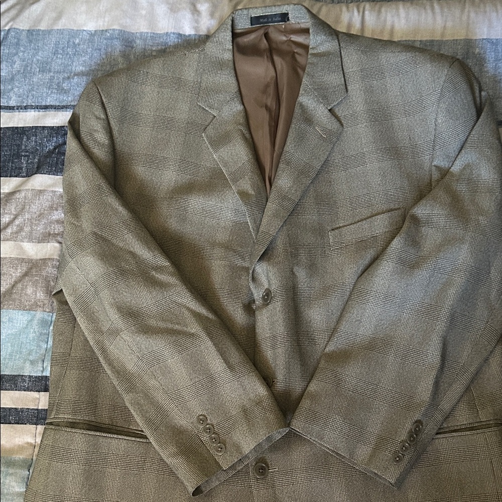 Van Heusen Men's Checkered Tan Blazer